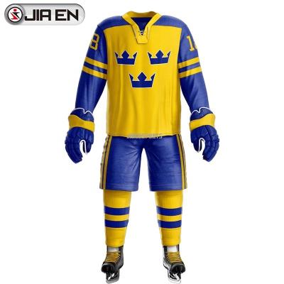 China Shirts & Wholesale Sublimated Ice Hockey Jersey Team Sweden Hockey Jersey Tops for sale