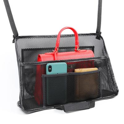 China Car Organizer Folding Back Seat Car Pocket Purse Net Holder Between Seats for sale