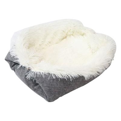 China Sustainable Soft And Comfortable Foldable Pet Sleeping To Be Foldable Warm Soft Plush Cat Mat Bed for sale