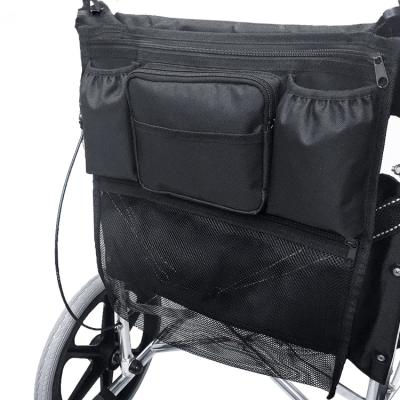 China Back Mesh Hanging Bag Waterpoof Cup Holder Pouch Travel Wheelchair Carrier Storage Bag for sale