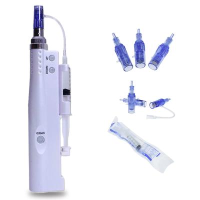 China 2020 New Mini Water Mesotherapy Injector Nano Derma Pen Electric Microneedle Pen For Wrinkle Remover Skin Relieve Wrinkles Whitening for sale