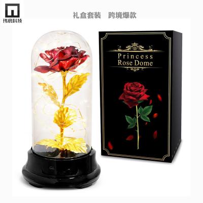 China Colorful Valentine Artificial Flowers For Decoration 24K Gold Rose With Luxury Gift Box Valentine's Day Party Supplies 24K Gold Eggs for sale