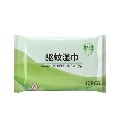 China Mosquito Repelling Alcohol Free Disposable Anti Mosquito Repellent Wet Wipes / Cloths Safety For Baby for sale