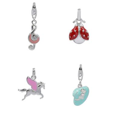 China 925 Sterling Silver Jewelry Enamel Charms Casual/Sporty Ladybug Charms For Bracelet 925 Silver Enamel Kids Pendant Jewelry for sale