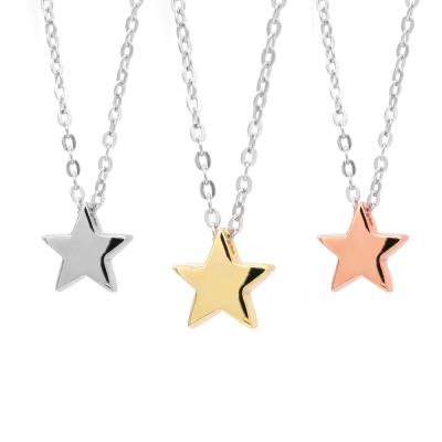 China CLASSIC Rhodium Plated Moon and Star Charm Necklace Simple Pendant Necklace Jewelry Women Sterling Silver Jewelry 925 Long for sale