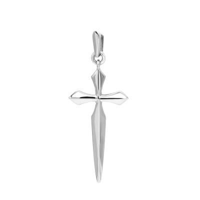 China 925 Sterling Silver Rhodium Plated Sword Cross Pendant Charm for sale