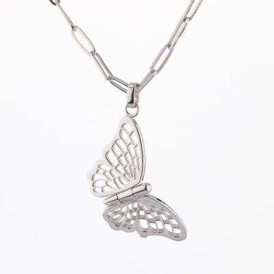 China Women Filigree Pendant Jewelry 925 Sterling Jewelry Silver Butterfly FASHIONABLE Floating Silver Butterfly Pendant for sale