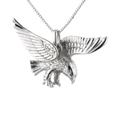 China Hiphop animal pendant men's Eagle Pendant jewelry 925 Sterling Silver Jewelry Rhodium Plated for sale