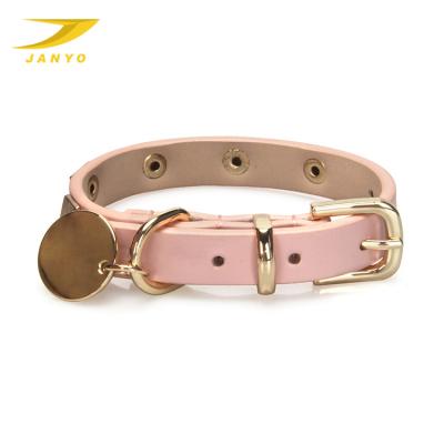 China 2022 Viable New Customized Top Layer Cowhide Dog Collar Rivet Collar Dog Chain Pet Collar for sale