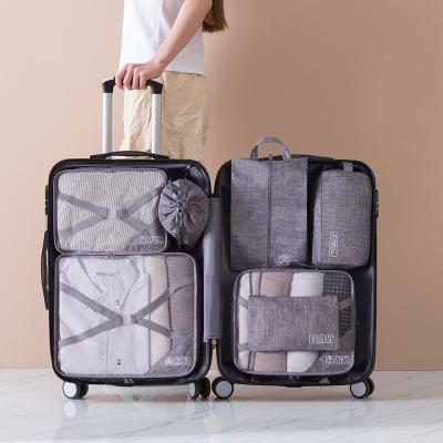 China High Quality Vintage 7Pcs Travel Cubes Set Foldable Suitcase Organizer Lightweight Luggage Storage Bag Set Packing Cubes For Travel for sale