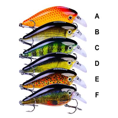 China For Fishing Wholesale 6 Colors Available Artificial Groundbait 12.7g 7.6cm Crank Hard Plastic Fishing Lures For Bass Fishing Tackle Hooks Striped for sale