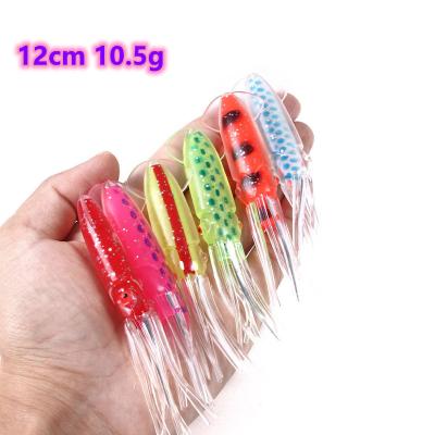 China For Fishing 4.53inch /12cm Soft Squid Skirt Lure For Marlin Tuna Bait Sea Trolling Skirt Trailer Octopus Soft Squid Fishing Lures for sale