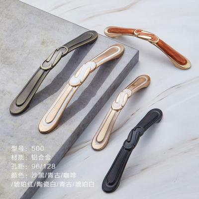 China Modern Cheap Antique Ceramic Cupboard Kitchen Furniture Wardrobes Door Gold Cabinet Aluminum Handle Pull for sale