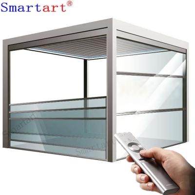 China 2022 Screen Folding Retractable Glass Roof With Sash Vertically Sliding Glass Doors Windows for sale