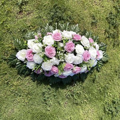 China High Quality Eco-friendly Yiwu Unique Ellipse 45 Artificial Purple And White Main Plants And Flowers for sale