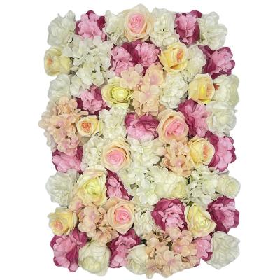 China DFK0049 Eco-friendly Elegant Rose Background Panels Hanging Artificial Flowers Wall For Party Decoration for sale