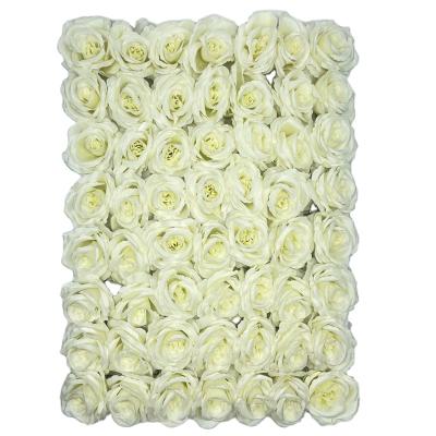 China Wholesale Eco-friendly Wedding Supplies Decoration Rose Backdrop Silk Artificial Flower White Wall for sale