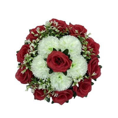 China YP0007-1 Wedding Eco-friendly Flower Weave Roses Decorations Artificial Flower Wholesale Splice Silk Garland for sale