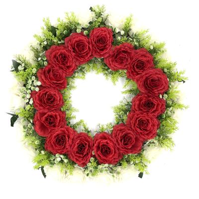 China HH00006 Halloween Party Activities Backdrop Eco-friendly Arrangement Red White Color Flower Garland for sale