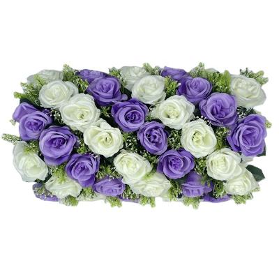 China DP0003 Eco - Friendly Top Selling White Purple Rose Fashion Decorative Arch Flowers Wall Wedding Decor Backdrop for sale