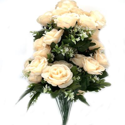 China Wholesale 36 Heads Valentines Day Gift Artificial Flowers Decorations Eco-friendly Rose Flower Bunches for sale