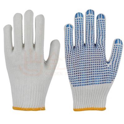 China 2020 Comfortable And Flexible New Factory CE 10/7 Gauge Blue Handmade PVC Pointed Pearl Cotton Work Gloves for sale