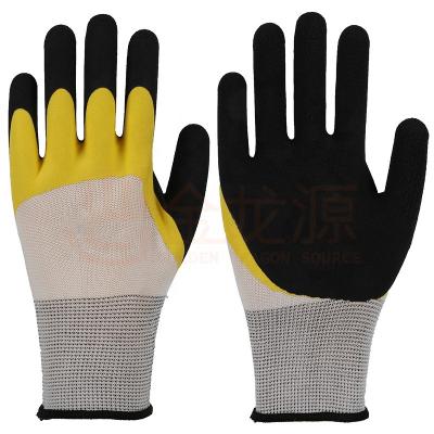 China Comfortable And Flexible Provide Latex Industrial High Grip Safty Gloves Anti Slip Heavy Duty Working for sale