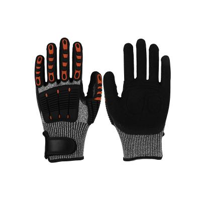 China Shock Resistant / Anti-Cut Cut Resistance Work Gloves hppe anti-cut shock proof TPR durable gloves for sale