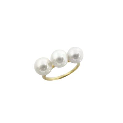 China FASHIONABLE RTS US6.5 Stock Fine Jewelry Customized Pearl 18K Gold Cultured Ring Jewelery High Quality Low MOQ Wholesale Price OEM ODM for sale