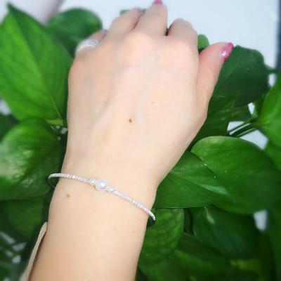 China FASHIONABLE Jewelry 18K Fine Gold Diamond Bangle Pearl Wholesale Price OEM ODM Fashion Jewelry High Quality Customized for sale