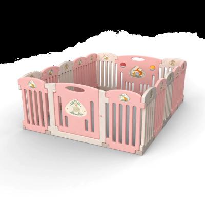 China ABST Modern Classics Style Pink White Color 14 Panel Set Cheap Price Safe Zone Baby Playpen for sale