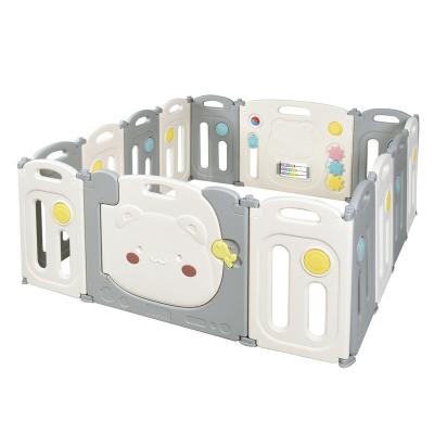 China High Quality Gray and White Foldable Modern Baby Playpen Plastic Folding Fence Play Fence for sale