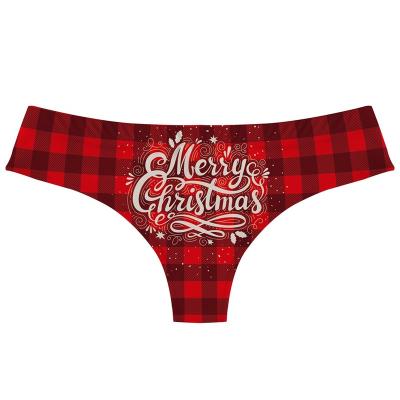 China XuanLing ODM&OEM Christmas Snowflake Sexy Underwear Milk Silk Breathable Low Waist Panties Briefs Bikini Thong for sale