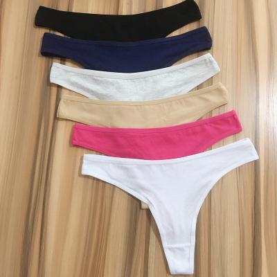 China Cotton XuanLing Simple Seamless Panties Breathable Custom Sexy Low Thong Waist No Show Underwear for sale