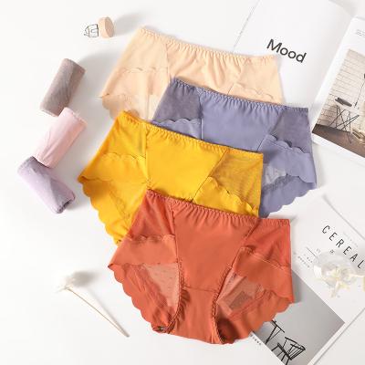 China XuanLing Breathable New Arrive Sexy Splicing Seamless Breathable Underwear Mid Waist Briefs Women's Panties for sale