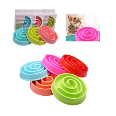 China Custom Plastic Maze Pet Fun Bowl Slow Feeder Stocked Anti Clogging Feeder Prevent Bloating Feeding Plastic Dog Pet Food Bowl for sale