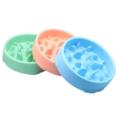 China Healthy Plastic Dog Bowl Slow Feeder Dish Pet Dog Feeder Pet Feeder Stocked Slow Feeder Bowl for sale