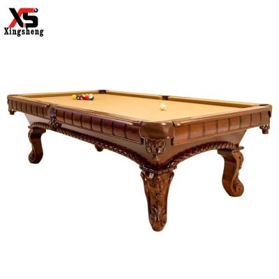 China Pocket High Performance Pyramid Real Leather Classic Russian Hand Carved Billiards Snooker Table for sale