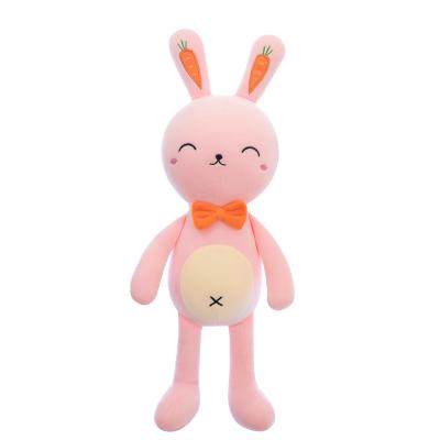 China Plush Factory Direct Easter Day Plush With Carrot Toy Free Sample Giant Rabbit Pink Plush Rabbit for sale