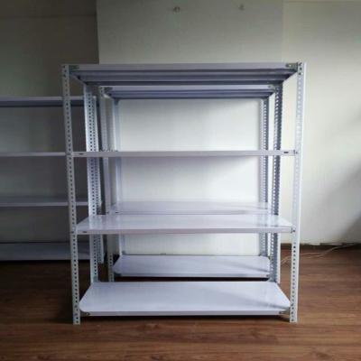 China China Best Selling Steel Slotted Angle Storage Light Duty Rack With MDF Shelves for sale