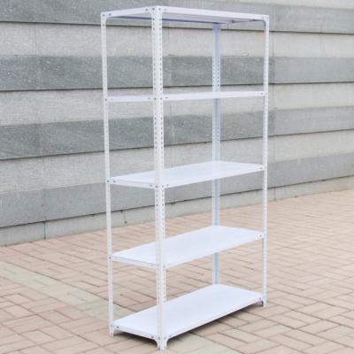 China China Gold Supplier Storage Angle Steel Rack Light Duty Rivet Racking Boltless Shelving For Sale for sale