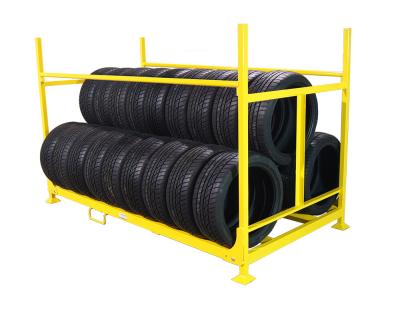 China Heavy Duty Stacking Metal Pallet Wholesale Truck Storage Tire Rack for sale