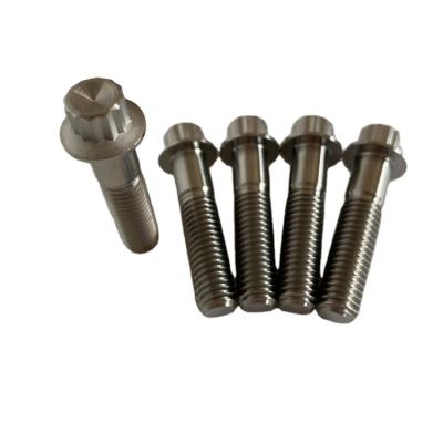 China Auto parts Ti6al4v M7 M8 titanium 12 point flange bolts m8x35mmx1.25 for motor and wheel hub for sale