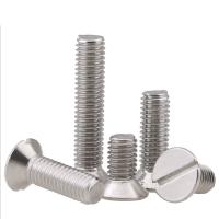 China 4-60mm ANSI 304 Stainless Steel Flat Head Screws M3 Slotted Countersunk Head Screw for sale