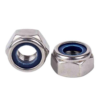 China Size M6 304 Stainless Steel Hex Lock Nut Nylon Insert Hex Jam Nut for sale