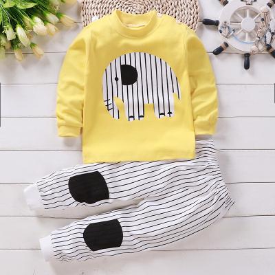 China 2020 anti-shrink new autumn spring&winter100%cotton long sleeves baby clothing sets unisex children clothing sets boys for sale