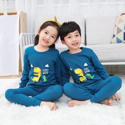 China 2020 Sleeping 100%cotton Anti-Shrink Long Sleeves For Wearing Comfortable Big Kids Clothing T-shrts +pants 2 pcs Sets for sale