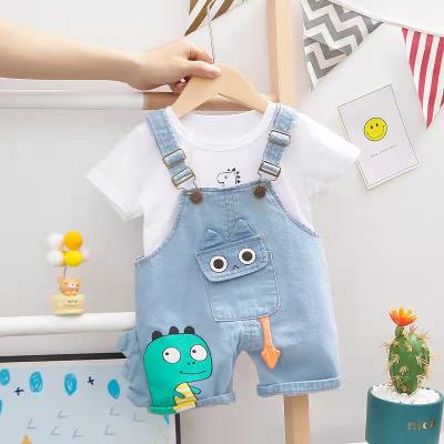 China Kids Clothes Outfit Toddler Baby Anti-Shrink Clothing Sets Overall Summer Kids Jeans Clothing Set for sale