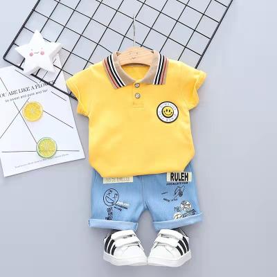 China Amazon ebay supplier hot sale anti-shrink short sleeve baby clothing sets breathable boy clothing set for sale