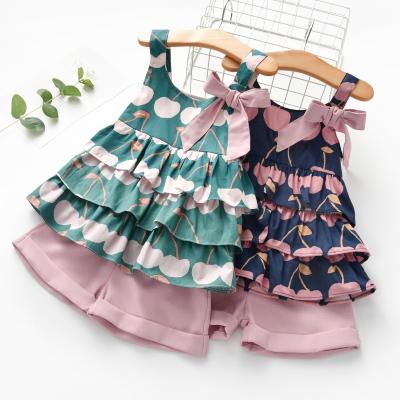 China Wholesale Anti-Shrink Girls' Clothing Dress+shorts 2 Pcs Kids Clothing Sets for sale